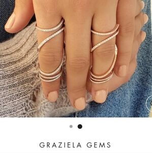 14k Diamond Graziela Gems Gold Diamond Swirl Ring